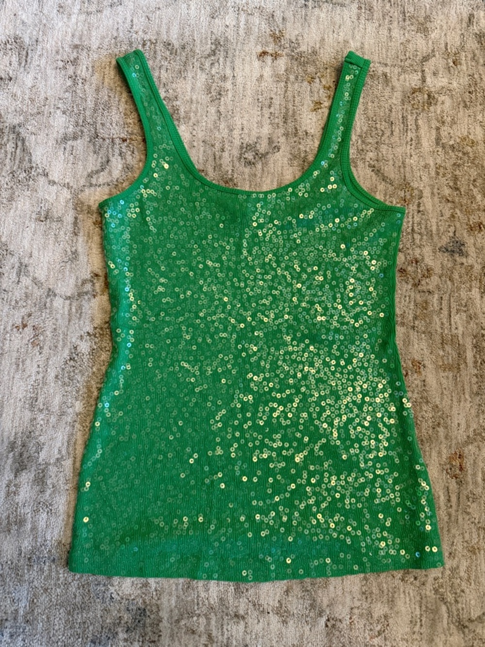 Express Green Sequin Tank Top